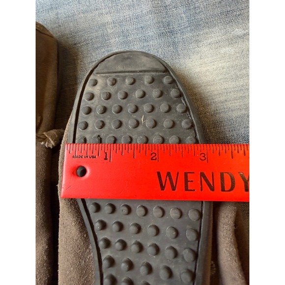 Minnetonka Moccasin Boots Gray Brown Suede Fringe Zipper Womens Ankle Boot READ - Picture 9 of 13